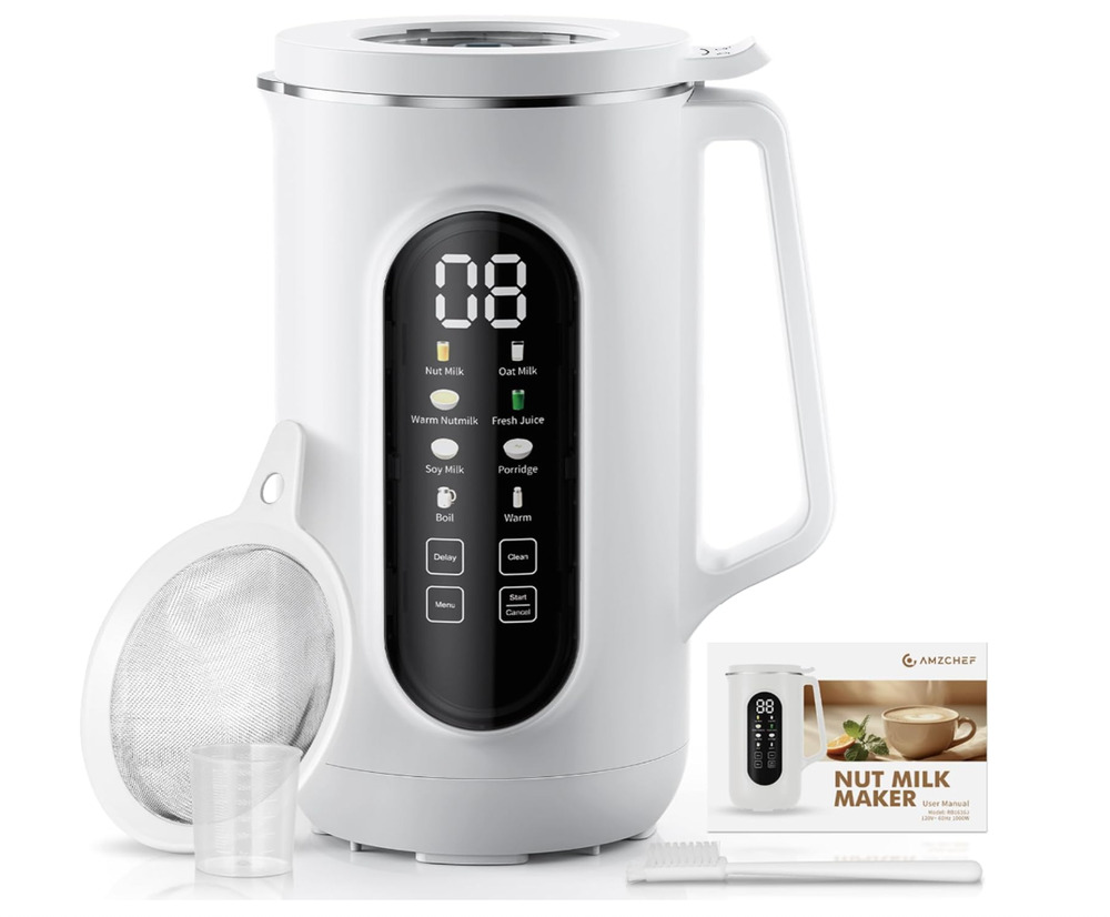 Amzchef 10 in 1 Nut Milk Maker Almond Oat Soy Fresh Juice Delay Timer Warmer NEW